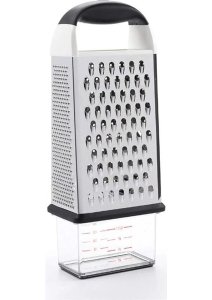 Good Grips Oyulmuş Paslanmaz Çelik Toplama Kabına Sahip Kare Rende - Sebze Vs. Için, Metalik