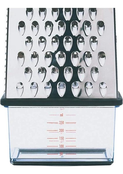 Good Grips Oyulmuş Paslanmaz Çelik Toplama Kabına Sahip Kare Rende - Sebze Vs. Için, Metalik