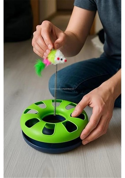 Kedi Oyuncak Seti, Yaylı Tüylü Toplu Kedi Eğlence Istasyonu, Dönerek Hareket Eden Toplu modelleri