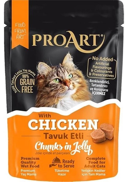 24'lü Jöleli Tavuk Etli Yetişkin Kedi Poşet Maması (85 gr x 24)