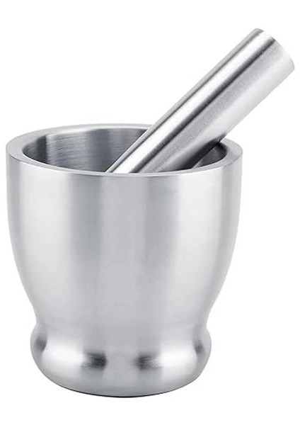 304 Paslanmaz Çelik Havan Seti – Kaymaz Tabanlı,sarımsak Ezici, Baharat ve Ot Öğütücü