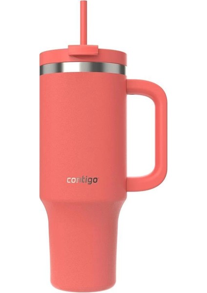 Üniseks Yetişkin Streeterville Tumbler Pipetli Yalıtımlı Su Şişesi, 1.2l, Mercan