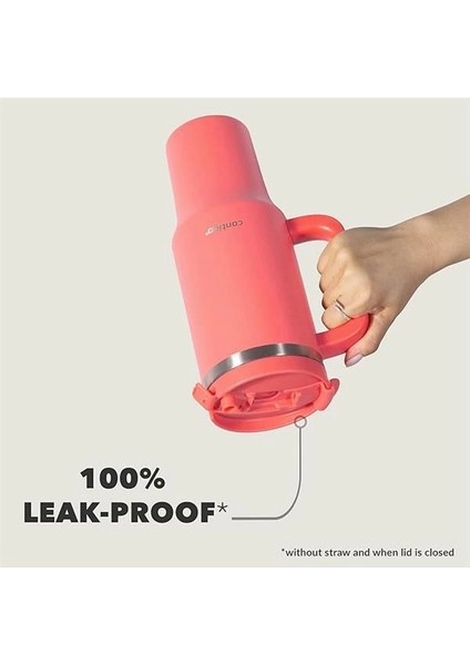 Üniseks Yetişkin Streeterville Tumbler Pipetli Yalıtımlı Su Şişesi, 1.2l, Mercan modelleri