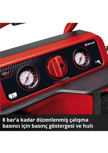 Akülü Kompresör Te-Ac 18/75 Li Of-Solo Power X-Change (18 V, Maks. 8 Bar, 5 L Tank, 75