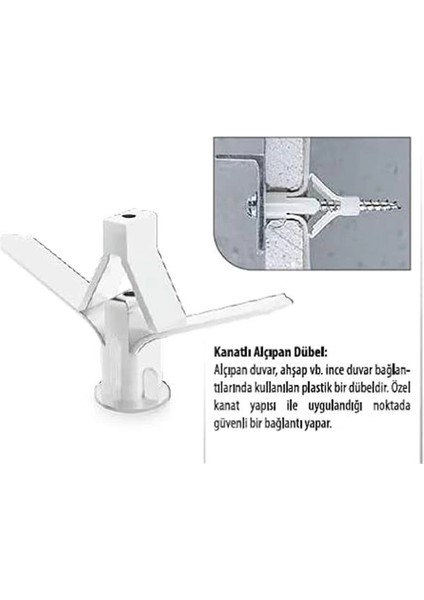 Kanatlı Alçıpan Dübeli 3 mm 500 Adet fiyatları