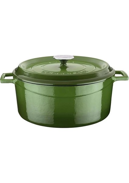 Döküm Yuvarlak Tencere, Trendy, 28 Cm, 6.71 L Hacim, Yeşil
