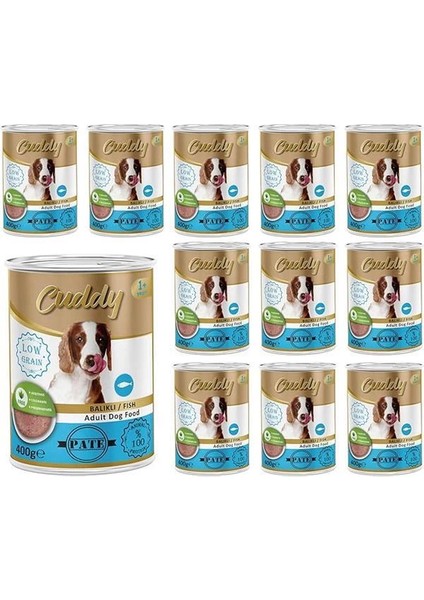Yetişkin Köpek Balıklı Pate Yaş Mama 400 gr x 12 Adet