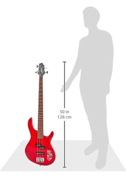 AB4PLUSTR 4 Telli Bas Gitar - Kırmızı indirimleri