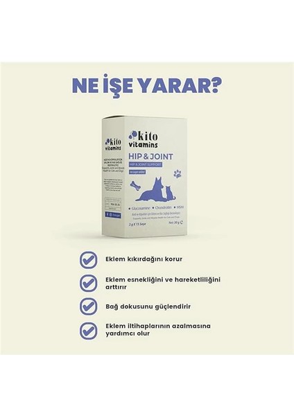 Kedi ve Köpekler Için Hip&joint Eklem ve Kas Sağlığı Destekleyici 2g x 15 Saşe fiyatları