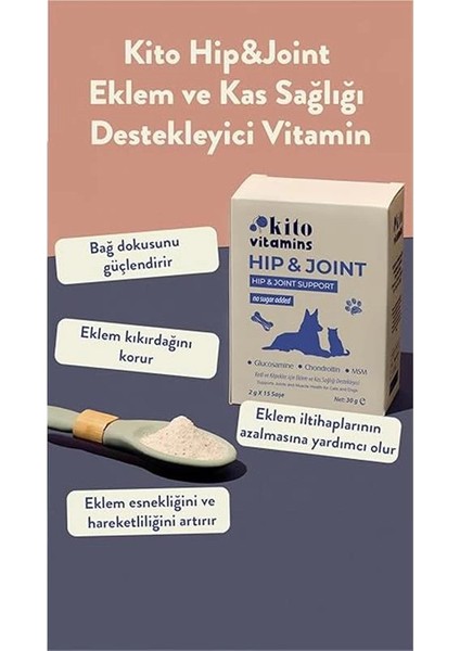 Kedi ve Köpekler Için Hip&joint Eklem ve Kas Sağlığı Destekleyici 2g x 15 Saşe