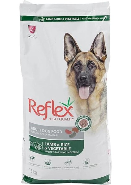 Kuzu Etli Pirinçli ve Sebzeli Yetişkin Köpek Maması 15 kg