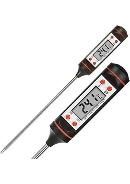 Dijital Ekranlı Mutfak Termometresi Dijital Termometre Sıcaklık Ölçer Et Süt Derece Ölçer