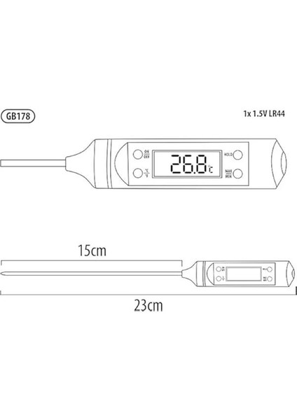 Dijital Ekranlı Mutfak Termometresi Dijital Termometre Sıcaklık Ölçer Et Süt Derece Ölçer