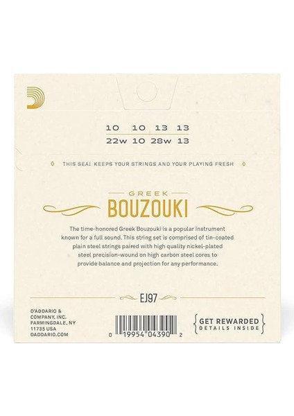 D'addario EJ97 Buzuki Teli modelleri