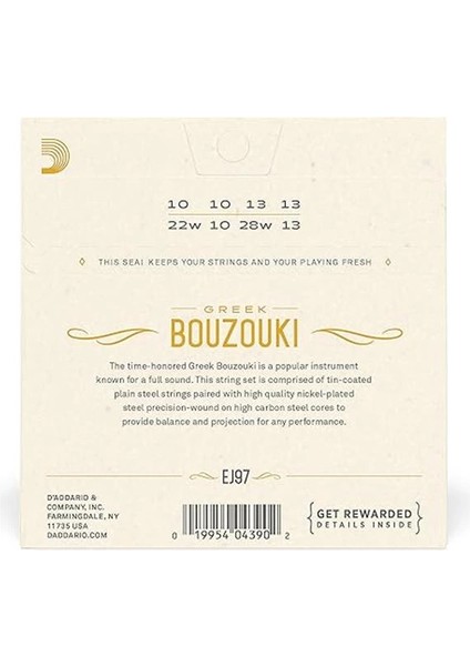 D'addario EJ97 Buzuki Teli