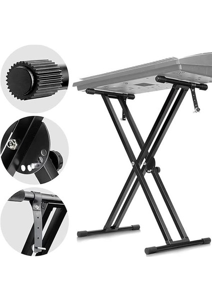 CY0245 Taşınabilir ve Ayarlanabilir Çift Sıralı Elektrikli Klavye Standı