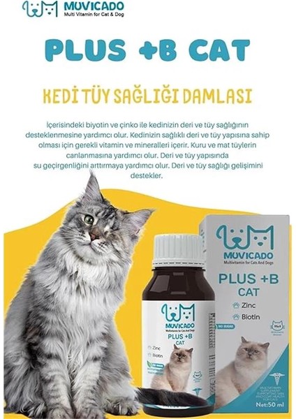 Kedi Tüy Sağlığı Damlası Plus +B Kediler Için Tüy ve Tırnak Sağlığını Destekleyen fiyatları