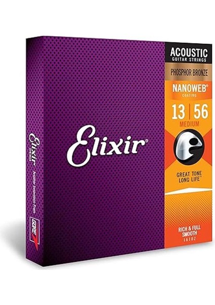16102 Nanoweb Phosphor Bronze Akustik Gitar Teli (13-56)