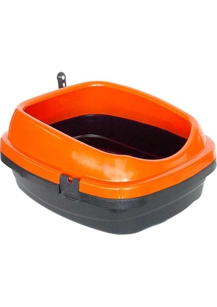 Kedi Kumu Kabı Kum Sıçrama Emniyetli Izgaralı Kürek Hediyeli Apc Turuncu