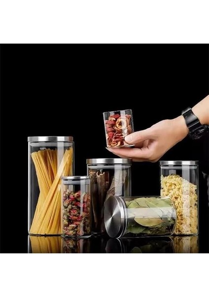 Kare Borosilikat Cam Sızdırmaz Vakumlu Erzak ve Bakliyat Saklama Kabı – Havadaki Termisil