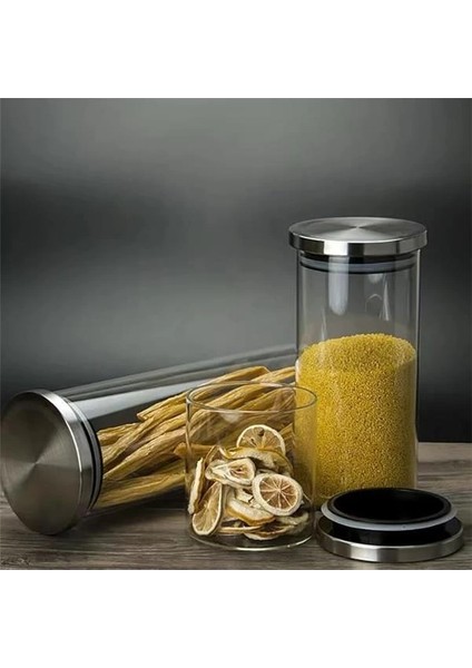 Kare Borosilikat Cam Sızdırmaz Vakumlu Erzak ve Bakliyat Saklama Kabı – Havadaki Termisil