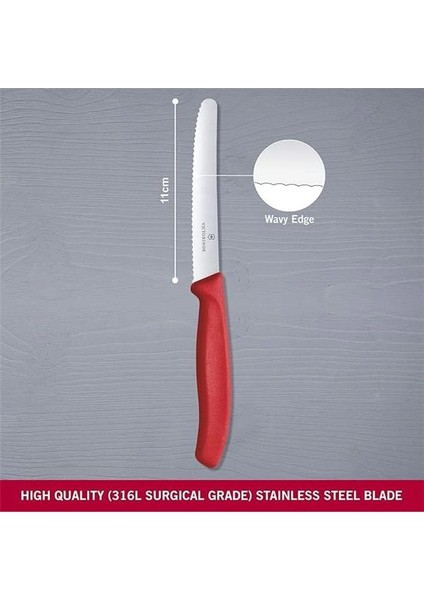 6.7831 Swissclassic 11CM Domates & Sosis Bıçağı, Paslanmaz Çelik Kirmizi, Classic fiyatları