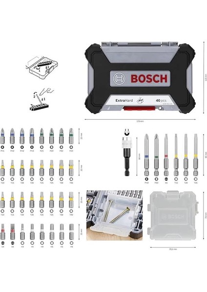 Professional 40 Adet Tornavida Uç Seti modelleri