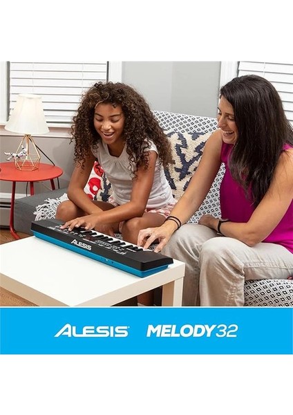 Melody 32 - Taşınabilir 32 Tuşlu Dijital Piyano Klavye, Dahili Hoparlör, 300 Entegre Ses, 40