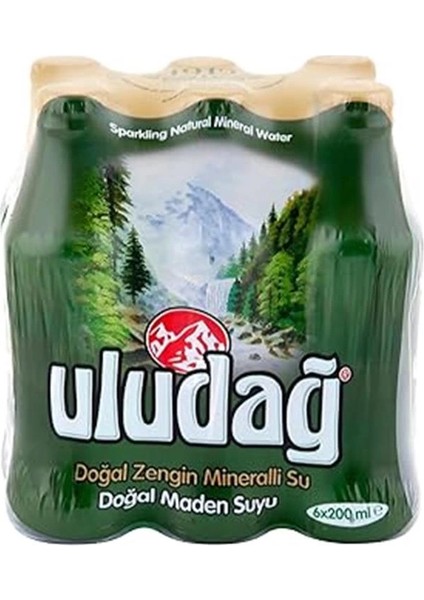 Uludağ Soda Cam Şişe 200 ml 6'lı Paket