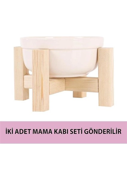 Mama Kabı, Ahşap Kedi Mama Kabı, (Iki Adet), Kedi Mama Su Kabı, Ahşap modelleri