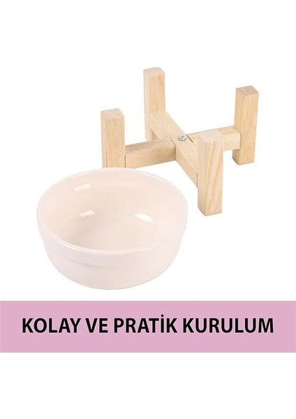 Mama Kabı, Ahşap Kedi Mama Kabı, (Iki Adet), Kedi Mama Su Kabı, Ahşap fırsatları