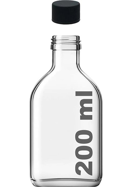 200 cc Kapaklı Cold Brew Şişesi 200 ml Yassı Soğuk Kahve Cam Şişe 6 Adet (Siyah (Plastik)) fırsatları