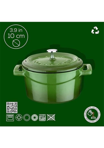 Metal Döküm Mini Tencere, 10 Cm, 0.35 L Hacim, Yeşil fırsatları