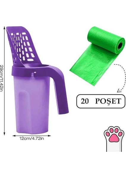 Hazneli Kedi Kumu Küreği Rulo Çöp Poşeti, Çöp Poşeti Hazneli Kedi Kumu modelleri