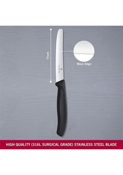 Vt 6.7833 Swiss Classic Siyah Tırtıklı Domates Sosis Bıçağı 11 cm fiyatları