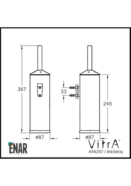Arkitekta A44287 Tuvalet Fırçalığı Duvardan Parlak Paslanmaz Çelik fırsatları