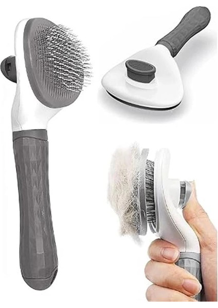 Kedi Köpek Tarağı Otomatik Temizlenen Tuşlu Evcil Hayvan Fırçası Kedi Köpek Tüy Kıl Toplama Tarağı