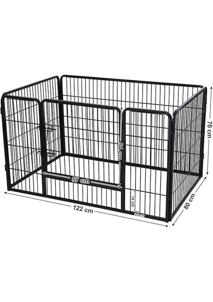 Evcil Hayvanlar Için Muhafaza, Köpek Yavrusu Çıkışı, Taşınabilir, 122 x 80 x 70 Cm, Siyah modelleri