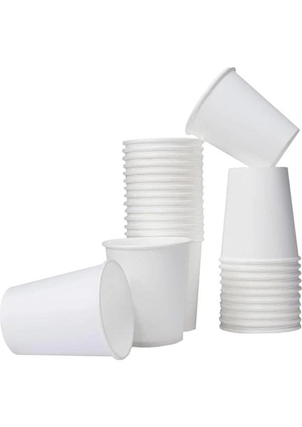 100 Adet Karton Bardak 6 Oz 165 Ml, Çay Için Beyaz Karton Bardaklar, Küçük Tek Kullanımlık