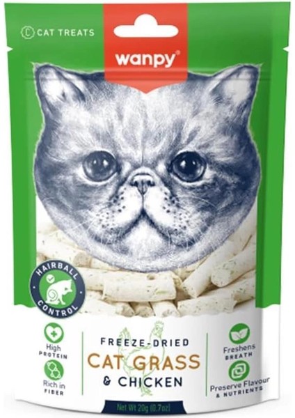 Kedi Dondurulmuş Kedi Çimi ve Tavuklu Ödül 20G