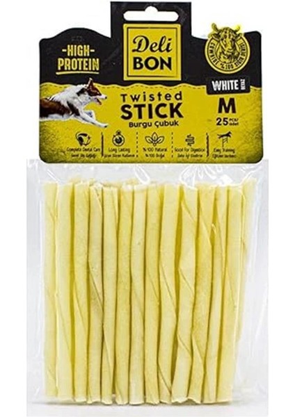 Delibon Gerçek Deriden Kalın Burgu Çubuk, THICKX25PCS., Beyaz fiyatları