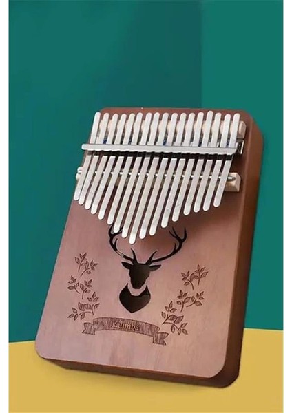 KLX-880 Hakiki Ağaç Kalimba Geyik Desenli Ahşap Full Set 17 Çelik Tuşlu fırsatları