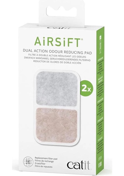Catit Airsift Çift Etkili Hava Temizleme Pedi, 2'li Paket - Çöp Kutusu Kokularını Körfezde Tutmak
