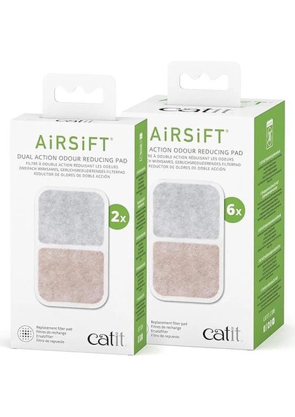 Catit Airsift Çift Etkili Hava Temizleme Pedi, 2'li Paket - Çöp Kutusu Kokularını Körfezde Tutmak indirimleri