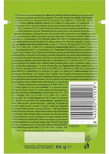 Yetişkin Köpekler Için Kuzu Etli Sebzeli Yaş Mama 85 Gram, 26 Adet fırsatları