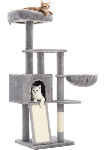 Tırmalama Ağacı, 135 cm Küçük Kedi Ağacı, Çok Katlı Pelüş Kedi Tırmalama Ağacı