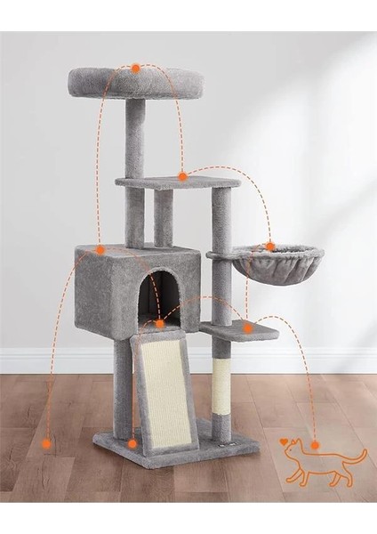 Tırmalama Ağacı, 135 cm Küçük Kedi Ağacı, Çok Katlı Pelüş Kedi Tırmalama Ağacı modelleri