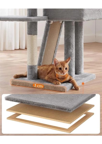 Tırmalama Ağacı, 135 cm Küçük Kedi Ağacı, Çok Katlı Pelüş Kedi Tırmalama Ağacı fırsatları