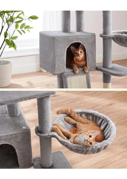 Tırmalama Ağacı, 135 cm Küçük Kedi Ağacı, Çok Katlı Pelüş Kedi Tırmalama Ağacı