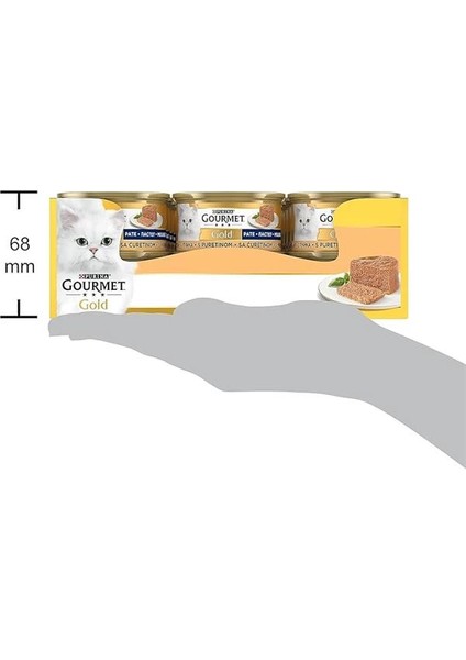 Gold Kıyılmış Hindili Yaş Kedi Maması , Yetişkin Kediler (24 x 85 Gr)